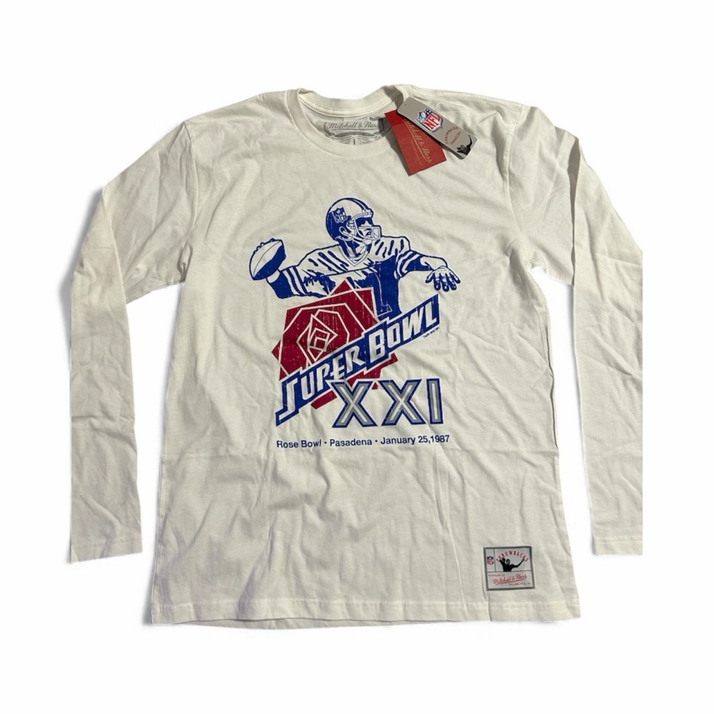 Mitchell & Ness Super Bowl XXI White Long Sleeve Tee